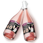 Etiquetas Para Vinos Espumosos Black Wine Luxury 40th Birthday Personalizado<br><div class="desc">Diseño de cumpleaños Rosa Wine Luxury. En la colección Fine Like Wine se pueden encontrar productos que coincidan.</div>