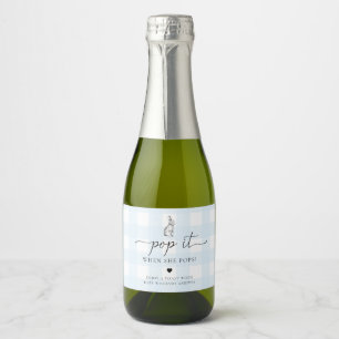 Etiquetas Para Vinos Espumosos Blue Gingham Bunny Rabbit Se Lo Pops