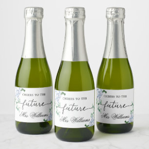 Etiquetas Para Vinos Espumosos Blue Hydrangea Bridal Shower Sparkling Wine Favor