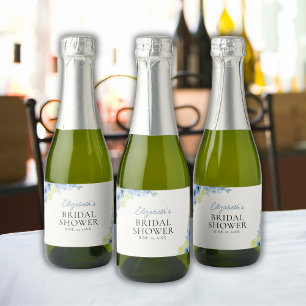 Etiquetas Para Vinos Espumosos Blue Mediterranean Lemon Bridal shower