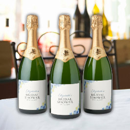 Etiquetas Para Vinos Espumosos Blue Mediterranean Lemon Bridal shower