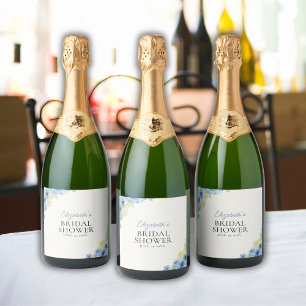 Etiquetas Para Vinos Espumosos Blue Mediterranean Lemon Bridal shower