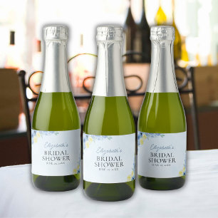 Etiquetas Para Vinos Espumosos Blue Mediterranean Lemon Bridal shower