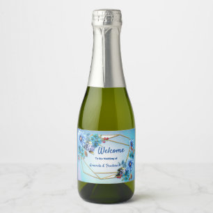 Etiquetas Para Vinos Espumosos Blues de cornflower en acuarela