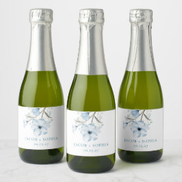 Etiquetas Para Vinos Espumosos Boda Azul Polvoriento Chic Elegante Moderno