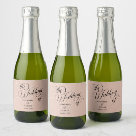 Etiquetas Para Vinos Espumosos Boda Beige de caligrafía moderna