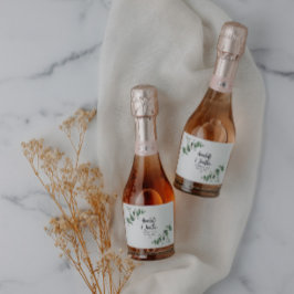 Etiquetas Para Vinos Espumosos Boda botánico moderno y elegante del eucalipto del