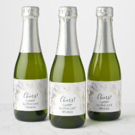 Etiquetas Para Vinos Espumosos Boda de acuarela de las flores de hidrangea blanca