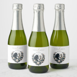 Etiquetas Para Vinos Espumosos Boda de Campo - Caballos enamorados 