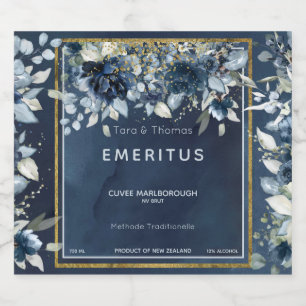 Etiquetas Para Vinos Espumosos Boda de cascading Peonies Sparkling Wine Labe