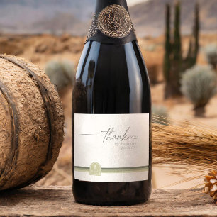 Etiquetas Para Vinos Espumosos Boda de Desierto Vibes Gracias Sage Green ID1019
