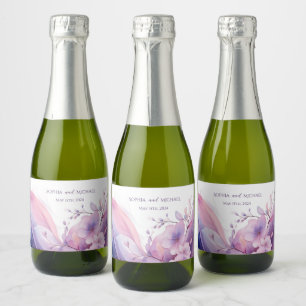 Etiquetas Para Vinos Espumosos Boda de flores de cerezo acuarela