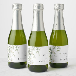 Etiquetas Para Vinos Espumosos Boda de flores silvestres botánicas elegantes