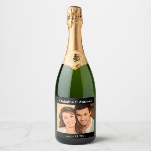 Etiquetas Para Vinos Espumosos Boda de fotografía personalizada Sparkling Wine Fa