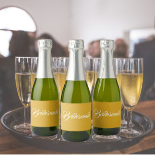 Etiquetas Para Vinos Espumosos Boda de guiones con estilo amarillo dorado