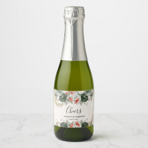 Etiquetas Para Vinos Espumosos Boda de palmas tropical Mini esparkling Wine L