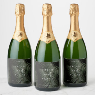 Etiquetas Para Vinos Espumosos Boda en Moody Tropics