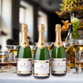Etiquetas Para Vinos Espumosos boda floral elegante y moderno