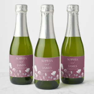 Etiquetas Para Vinos Espumosos Boda Floral Flores de Flor Silvestre Elegante