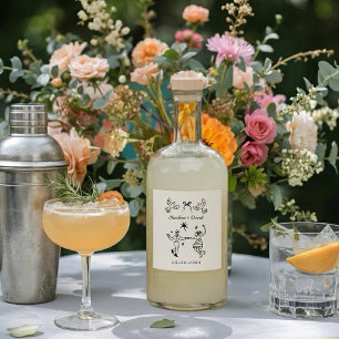 Etiquetas Para Vinos Espumosos Boda Garabato Dibujado a Mano
