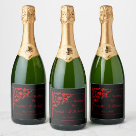 Etiquetas Para Vinos Espumosos Boda gótico oscuro