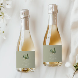 Etiquetas Para Vinos Espumosos Boda minimalista de invierno con bosque de pinos n