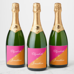 Etiquetas Para Vinos Espumosos Boda minimalista mezcla y combina vibrante amanece