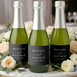 Etiquetas Para Vinos Espumosos Boda Minimalista Moderna Mini