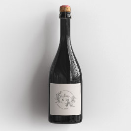 Etiquetas Para Vinos Espumosos Boda Monograma de calabazas