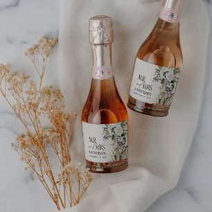 Etiquetas Para Vinos Espumosos Boda pampas eucalyptus moderno mr y mrs fiesta