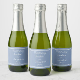 Etiquetas Para Vinos Espumosos Boda personalizado Dusty Blue Mini