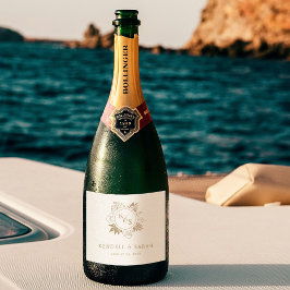 Etiquetas Para Vinos Espumosos Boda Romántico de Verdor Tropical