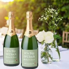 Etiquetas Para Vinos Espumosos Boda Rústica Verde Salvia Es Hora de Beber Persona