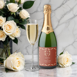 Etiquetas Para Vinos Espumosos Boda Rústico Floral Incansable