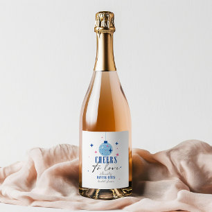 Etiquetas Para Vinos Espumosos Boda Santorini azul azulejo buganvilla 