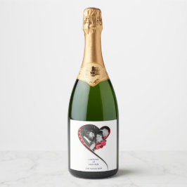 Etiquetas Para Vinos Espumosos Boda Swirling Heart