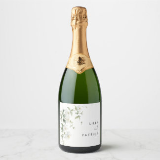 Etiquetas Para Vinos Espumosos Bodas de flores silvestres botánicas