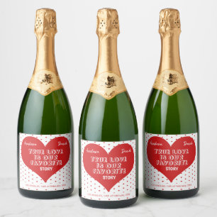 Etiquetas Para Vinos Espumosos Bodas elegantes del día de San Valentín tipografía