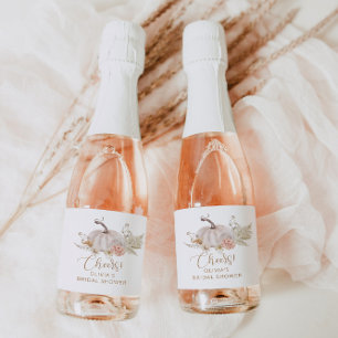 Etiquetas Para Vinos Espumosos Boho otoño calabaza ducha de novia Sparkling Wine 