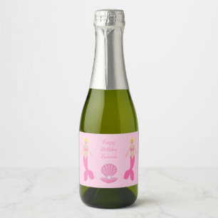 Etiquetas Para Vinos Espumosos Bonito Fantasía Rosa Sirvienta Personalizado Cumpl