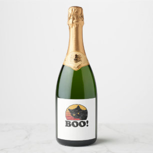 Etiquetas Para Vinos Espumosos ¡Boo! Estilo De Gato De Ochenta Vintage Distancia 