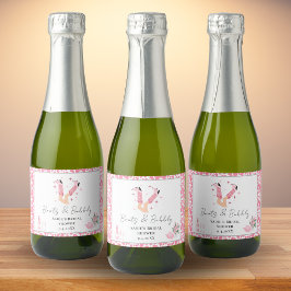 Etiquetas Para Vinos Espumosos Botas de vaquero rosas y brindis de ducha nupcial