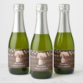 Etiquetas Para Vinos Espumosos Botas Vaquera Rústica AGUAS DE BODAS Gracias