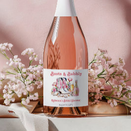 Etiquetas Para Vinos Espumosos Botas y Burbujas Despedida de Soltera de Vaquera C