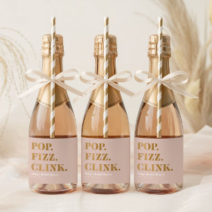 Etiquetas Para Vinos Espumosos Botella de vino burbujeante mini L de Bridal Pop F