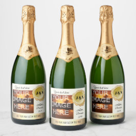 Etiquetas Para Vinos Espumosos Botella de vino burbujeante personalizada con foto