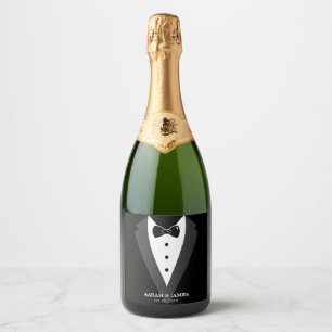 Etiquetas Para Vinos Espumosos Botella de vino esparkling de la fiesta de la boda
