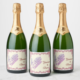 Etiquetas Para Vinos Espumosos Botella fiesta Henna Hand