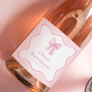 Etiquetas Para Vinos Espumosos Bow Tying Knot Bachelorette Party Champagne