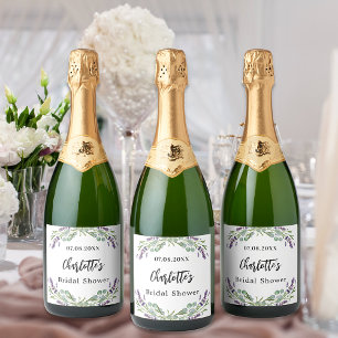 Etiquetas Para Vinos Espumosos Bridal Shower lavender florines eucalipto
